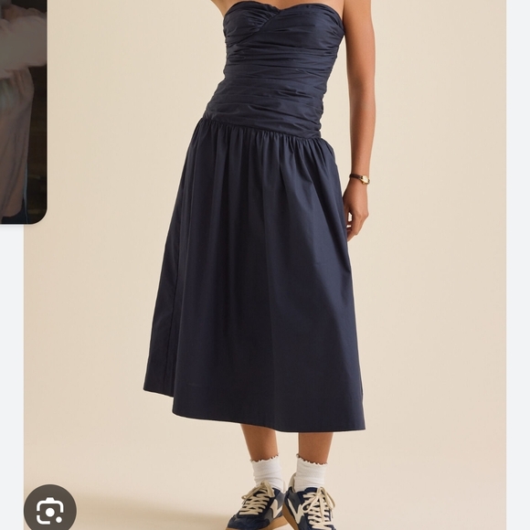 Altar'd State Midnight Blue Strapless Midi Dress - Picture 2 of 12